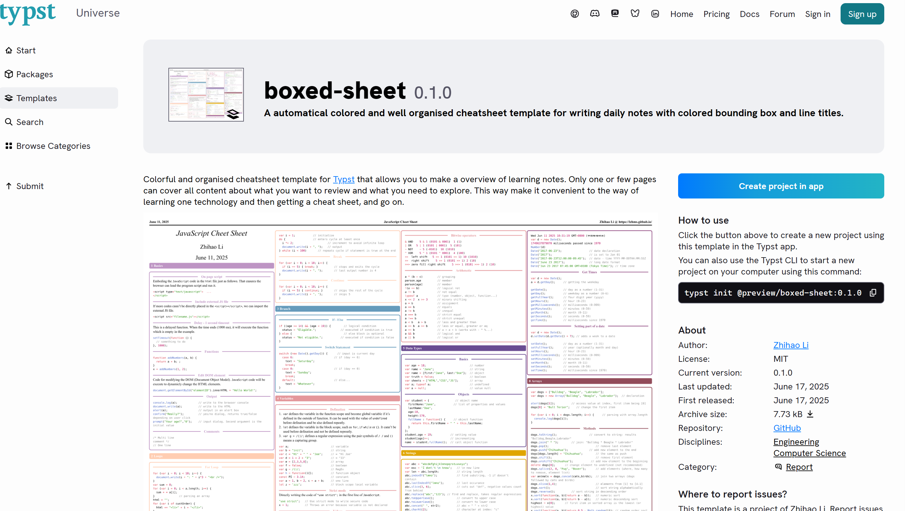 Boxed Sheet Homepage